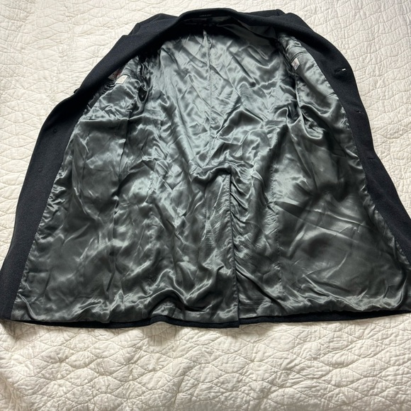 Mens Henry James Ltd Vtg Italy Cashmere Wool Three Button Long Overcoat Gray 42R - Picture 12 of 15